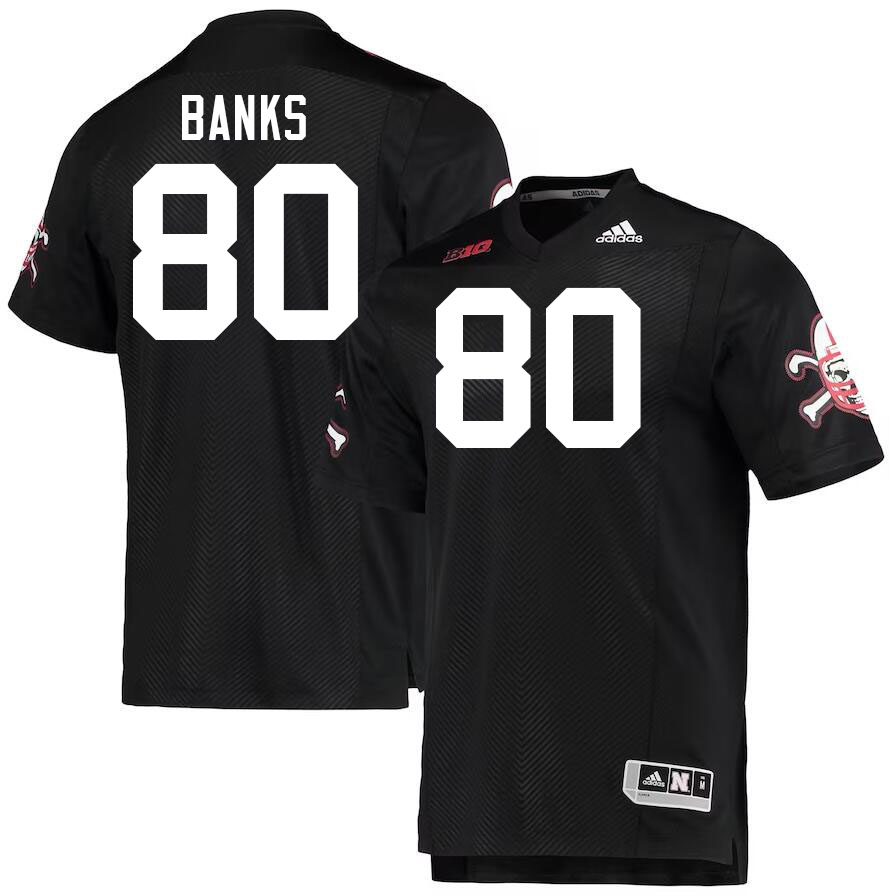 Men #80 Jahmal Banks Nebraska Cornhuskers College Football Jerseys Stitched Sale-Black